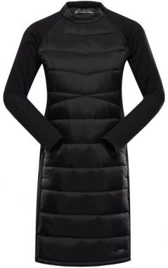 ALPINE PRO OMERA Dámske zateplené šaty, čierna, veľkosť