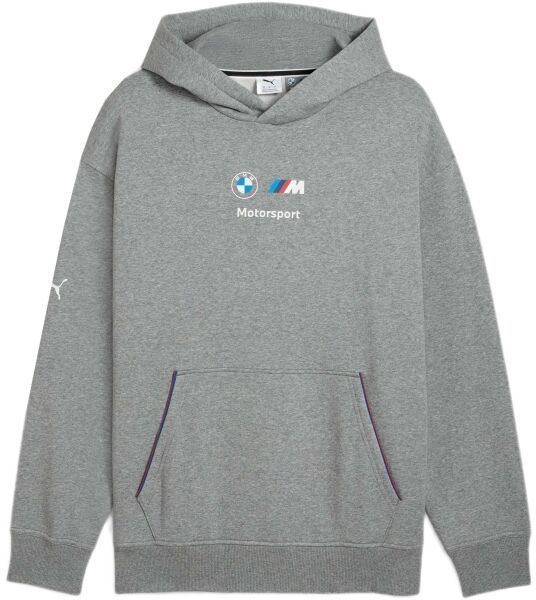 Puma BMW M MOTORSPORT ESSENTIALS+ HOODIE FLEECE Pánska mikina, sivá, veľkosť