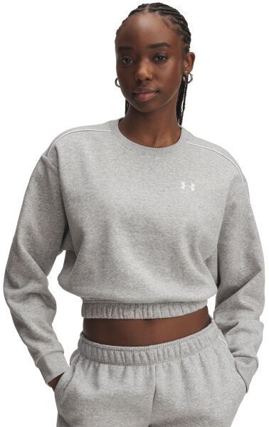 Under Armour RIVAL FLEECE PIPED CREW Dámska mikina, sivá, veľkosť M