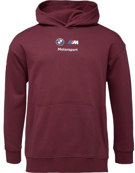 Puma BMW M MOTORSPORT ESSENTIALS+ HOODIE FLEECE Pánska mikina, vínová, veľkosť