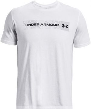 Under Armour UA CAMO CHEST STRIPE SS Pánske tričko, biela, veľkosť