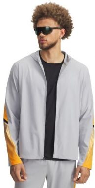 Under Armour VELOCITI STORM HOODED Pánska bunda na behanie, sivá, veľkosť L