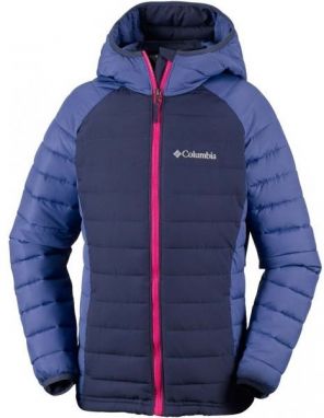 Columbia POWDER LITE GIRLS HOODED JACKET fialová XS - Dievčenská nepremokavá bunda