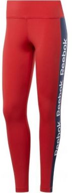 Reebok LINEAR LOGO TIGHTS Dámske športové legíny, červená, veľkosť L