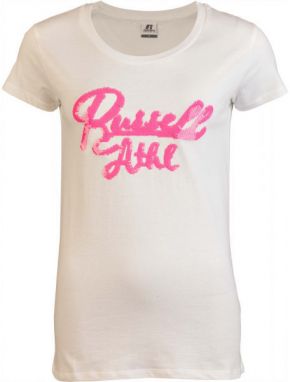 Russell Athletic SEQUINS S/S  CREWNECK TEE SHIRT Dámske tričko, biela, veľkosť XS