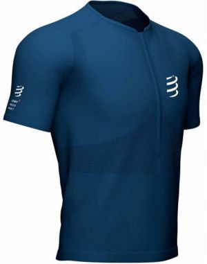 Compressport TRAIL HALF-ZIP FITTED SS TOP Pánsky bežecký dres, tmavo modrá, veľkosť