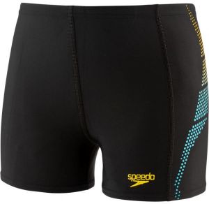 Speedo PLASTISOL PLACEMENT AQUASHORT Chlapčenské plavky s nohavičkou, čierna, veľkosť