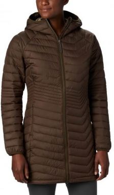 Columbia POWDER LITE MID JACKET Dámska dlhá zimná bunda, khaki, veľkosť