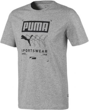 Puma BOX PUMA TEE Pánske športové tričko, sivá, veľkosť