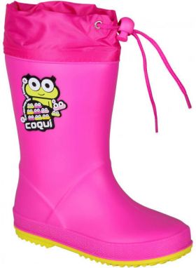 Coqui RAINY COLLAR Detské čižmy, ružová, veľkosť 25