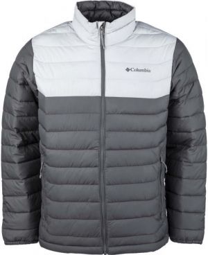 Columbia POWDER LITE JACKET Pánska zimná bunda, tmavo sivá, veľkosť