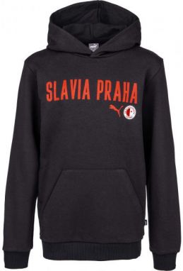 Puma Slavia Prague Graphic Hoody Jr DGRY Chlapčenská mikina, čierna, veľkosť