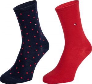 Tommy Hilfiger WOMEN SOCK DOT 2P Dámske ponožky, červená, veľkosť