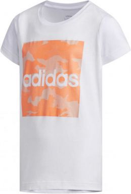 adidas YG CAMO TEE Dievčenské tričko, biela, veľkosť