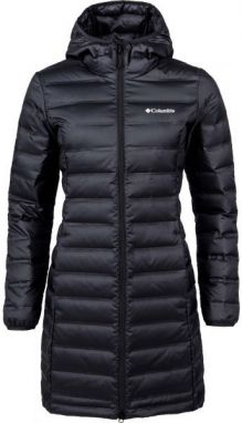 Columbia LAKE 22 DOWN LONG HOODED JACKET Dámska páperová bunda, čierna, veľkosť