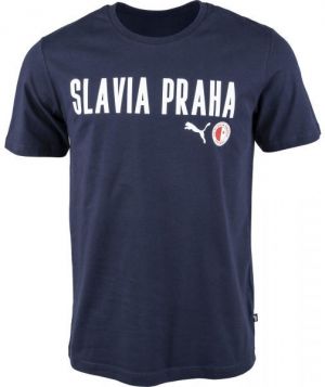 Puma Slavia Prague Graphic Tee DBLU Pánske tričko, tmavo modrá, veľkosť