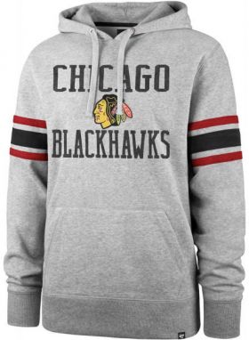 47 NHL CHICAGO BLACKHAWKS DOUBLE BLOCK SLEEVE STRIPE HOOD Mikina, sivá, veľkosť