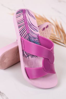 Fialové gumené šľapky Feel Print