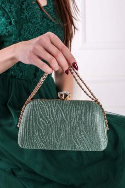 Tmavozelená spoločenská clutch kabelka Helga