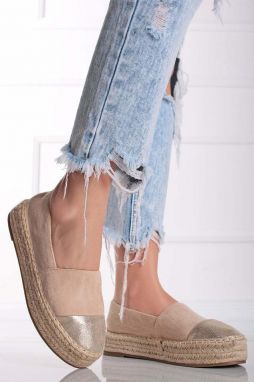 Béžové platformové espadrilly Soria