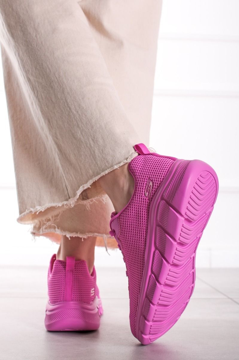 Fuchsiové nízke tenisky Skechers Bobs Sport B Flex - Visionary Essence