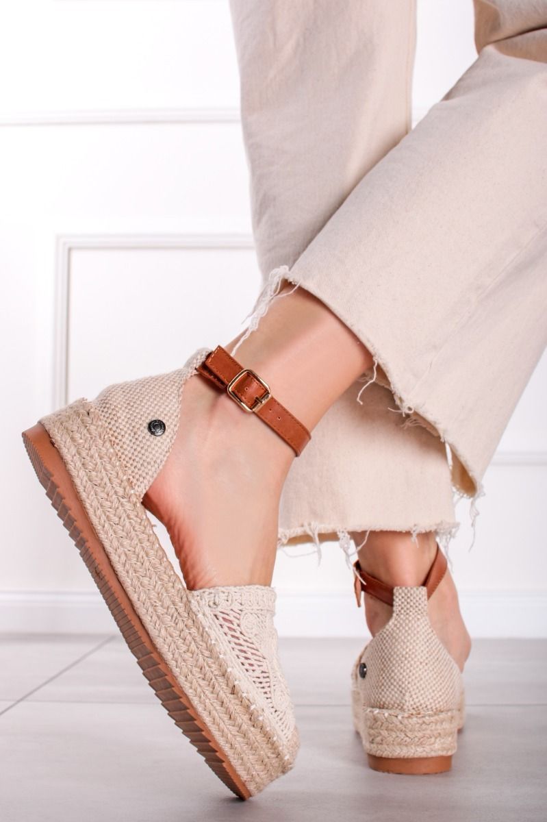 Béžové platformové espadrilly 171952