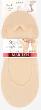 Telové balerínkové ponožky so silikónovým pásom Comfort Low - dvojbalenie