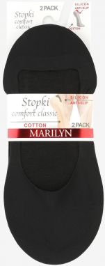Čierne balerínkové ponožky so silikónovým pásom Comfort Classic - dvojbalenie