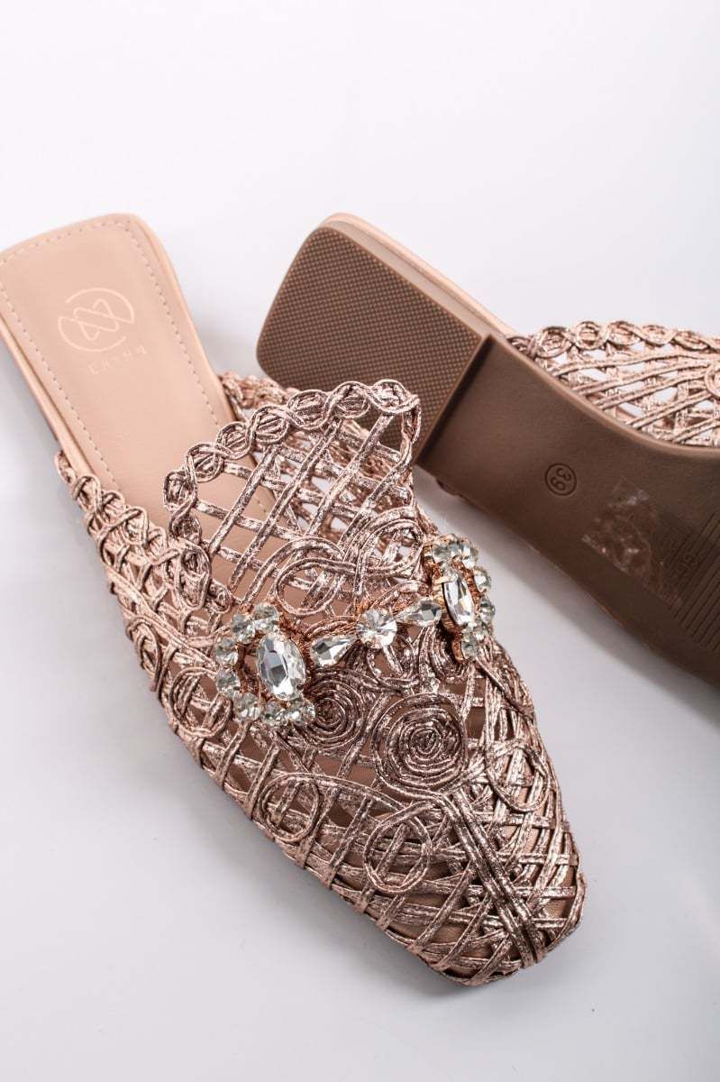 Ružovozlaté mules šľapky Annie