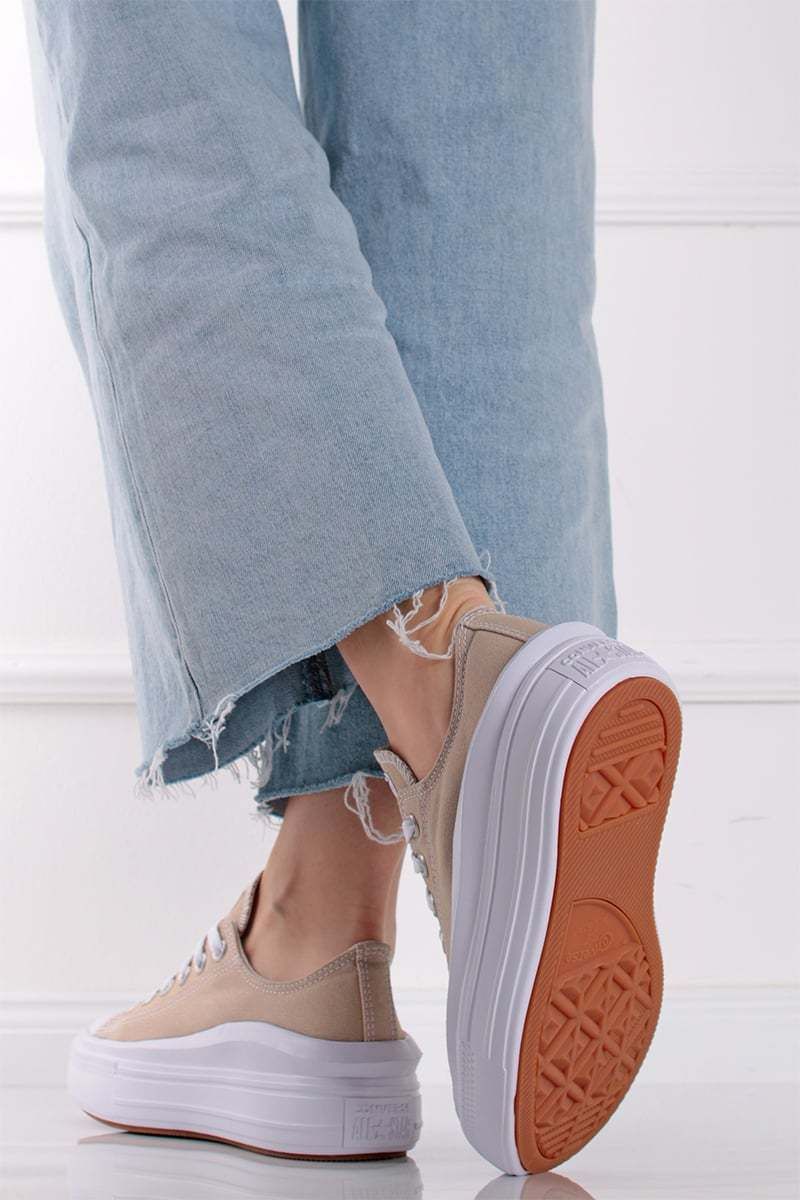 Béžové nízke tenisky na platforme Chuck Taylor All Star Move Seasonal Colour