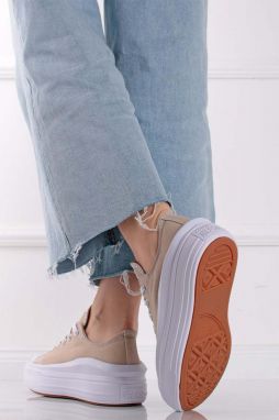 Béžové nízke tenisky na platforme Chuck Taylor All Star Move Seasonal Colour