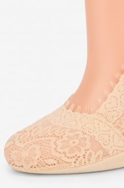 Béžové čipkované balerínkové ponožky Comfort Lace - dvojbalenie