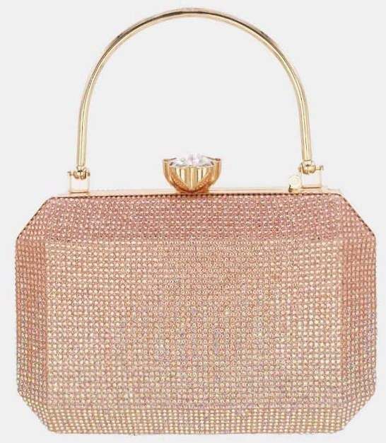 Ružovozlatá spoločenská clutch kabelka Rona