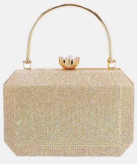 Zlatá spoločenská clutch kabelka Rona