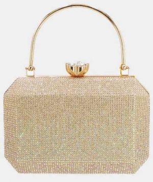 Zlatá spoločenská clutch kabelka Rona