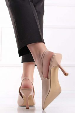 Béžové slingback lodičky na tenkom podpätku Tessa