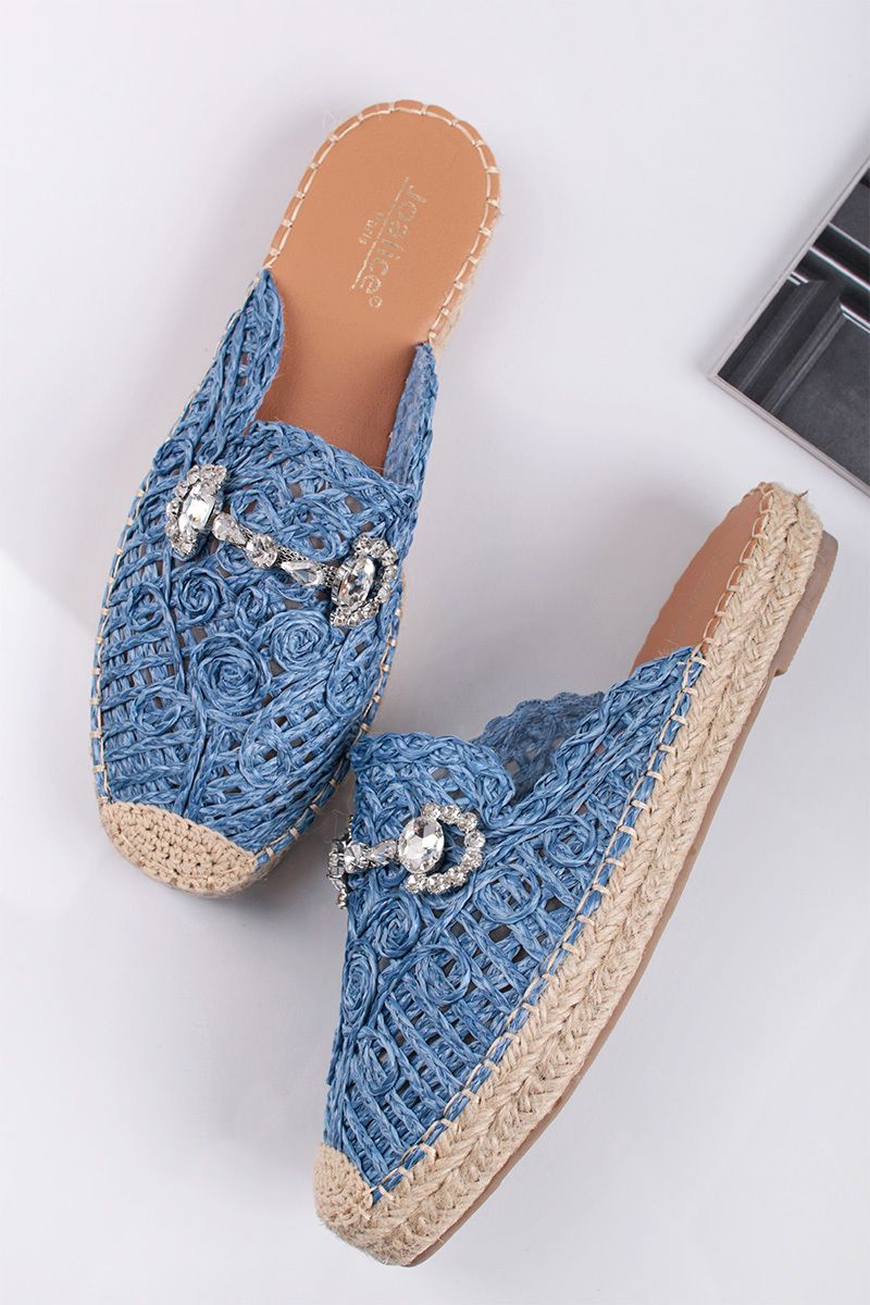 Modré mules šľapky Elisabeth