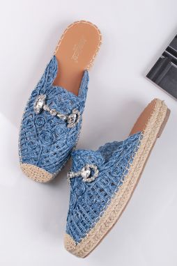 Modré mules šľapky Elisabeth