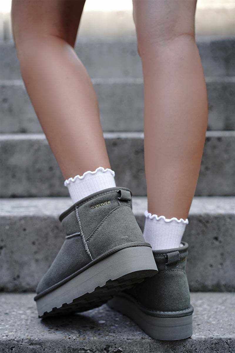 Khaki kožené snehule 5-26352