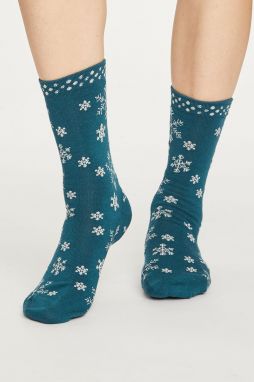 Tyrkysové ponožky Snowflake Socks