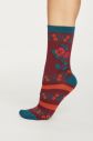 Bordové ponožky Folk Floral Socks galéria