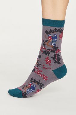 Tyrkysovo-sivé ponožky Love Bird Socks