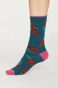 Bordovo-modré ponožky Christmas Foliage Socks galéria
