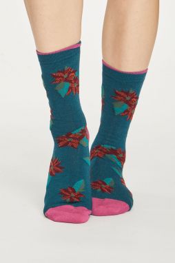 Bordovo-modré ponožky Christmas Foliage Socks
