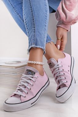 Svetloružové nízke plátené tenisky Chuck Taylor All Star OX