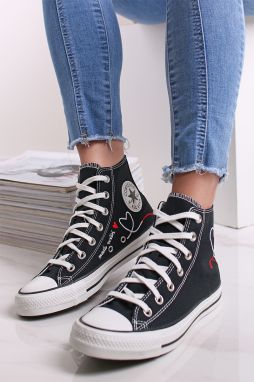 Čierne vysoké plátené tenisky Chuck Taylor All Star Hi