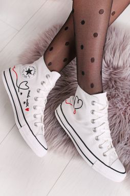 Biele vysoké plátené tenisky Chuck Taylor All Star Hi
