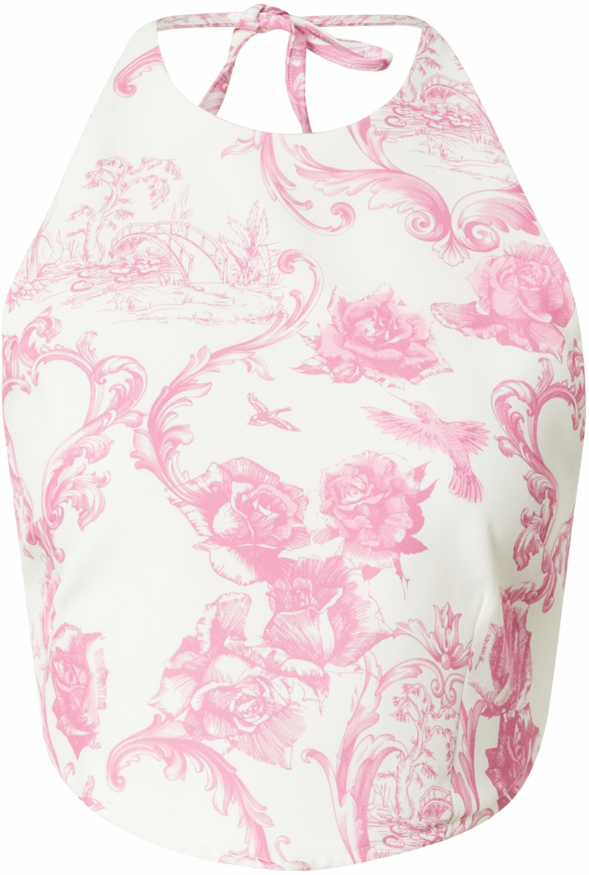 Missguided Top 'HANKY'  ružová / biela
