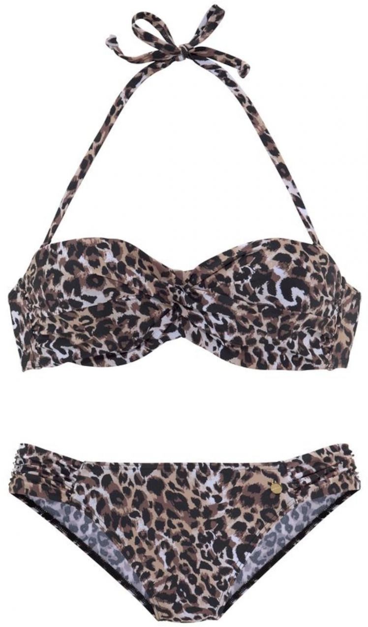 LASCANA Bikiny  hnedá / prírodná biela