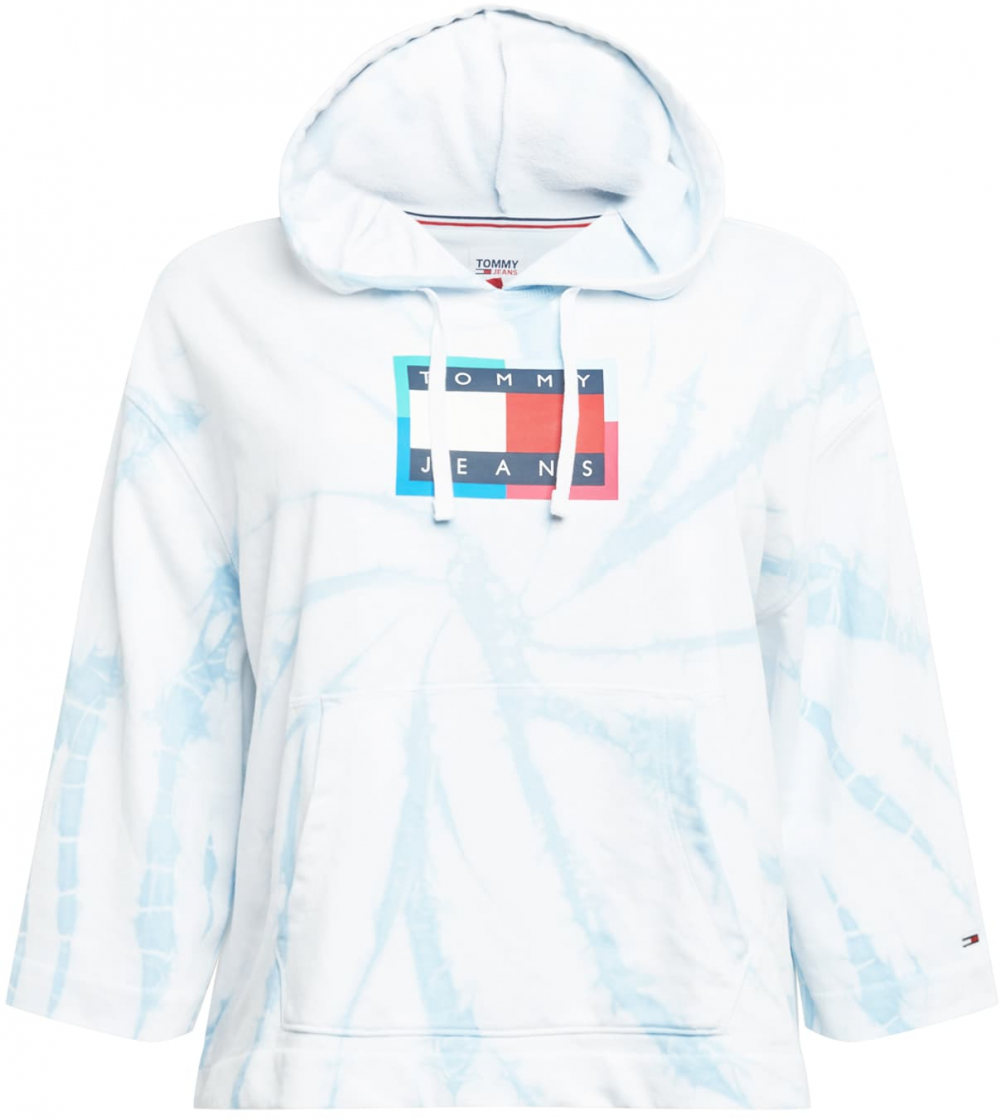 Tommy Jeans Curve Mikina  tmavomodrá / svetlomodrá / červená / biela